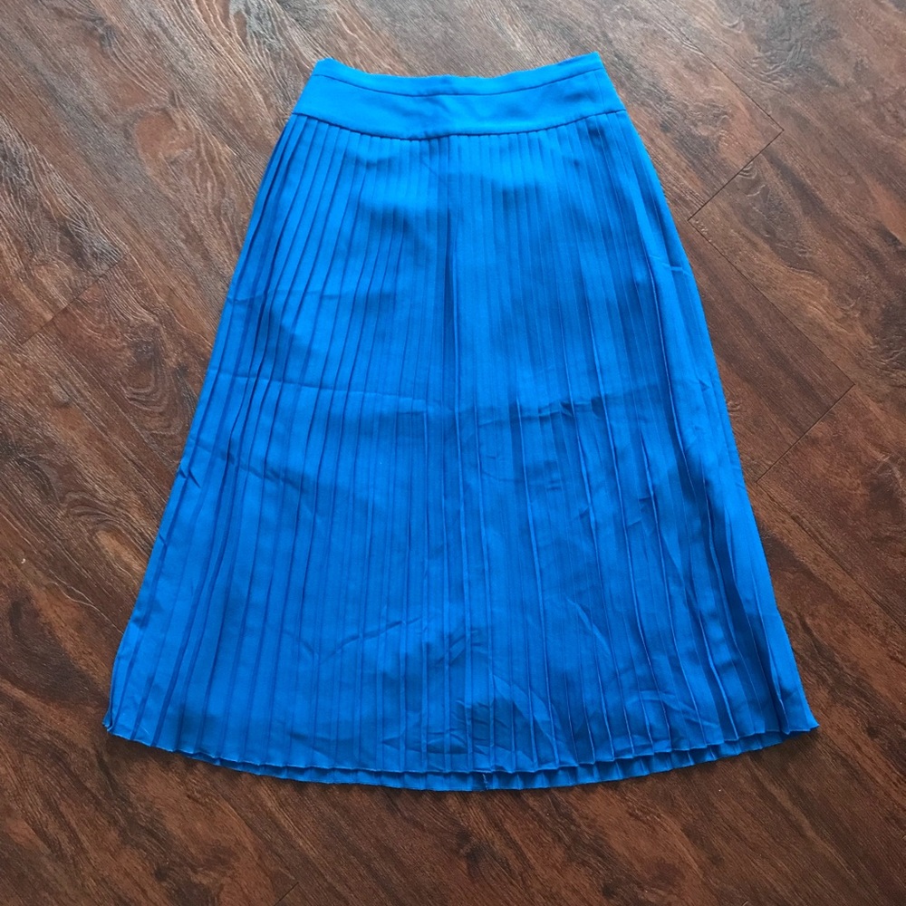 J. Crew blue pleated skirt